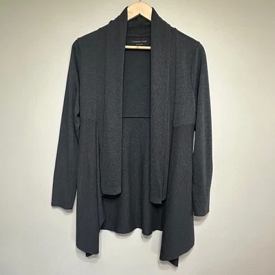 Coldwater Creek Open Front Cardigan Womens S Ribbed Knit Lightweight Gray Layer - Image 1 of 4