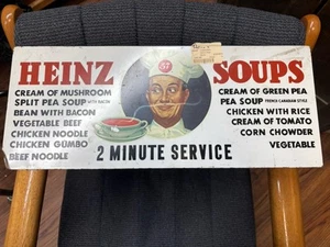 SCHÖN ~ 40er Jahre Ära Grafik HEINZ SUPPE BLECHSCHILD ~ 100% ORIGINAL - Bild 1 von 9