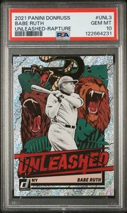 2021 Panini Donruss BABE RUTH #UNL3 Unleashed Rapture PSA 10  - Foto 1 di 2
