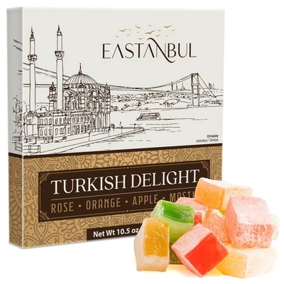 Eastanbul Turkish Delight Candy, Rose, Orange, Apple, Mastic Flavor, 10.5oz