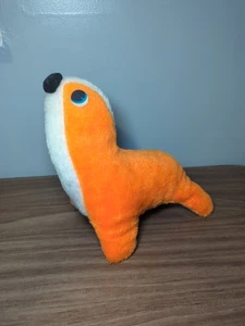 Peluche vintage foca arancione Corea carnevale arcade premio giocattolo pulito MFG - Foto 1 di 10