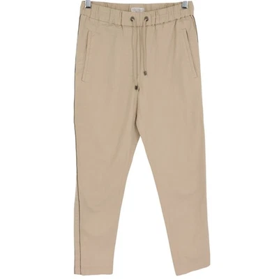 Pantalones informales Brunello Cucinelli para mujer talla 2 beige con cordón cintura Foto 1 de 4
