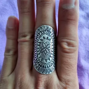 FINE SILVER RINGS 925 CRAFT FFONIWCH 은반지 FREE SIZE ARTISAN TRIBAL TRIBE R7710 - Picture 1 of 7