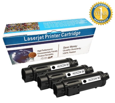 3 Pack Compatible Toner Cartridge For Dell H625 S2825 BK H625cdw H825 H825CDW - Изображение 1 из 3