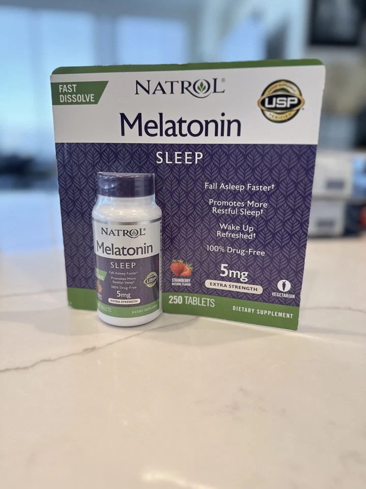 Natrol Melatonina 5 mg Disolución Rápida 250 Comprimidos Sabor Fresa Foto 1 de 1