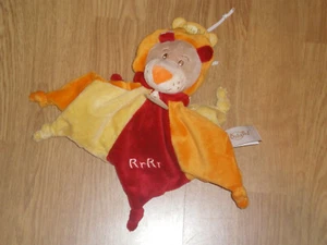 Doudou Peluce Baby'nat lion Löwe étoile noeuds Rrrr orange jaune rouge plat neuf - Picture 1 of 1