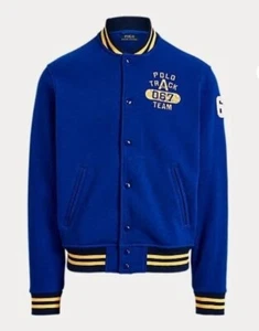 Polo Ralph Lauren Track 67 College Jersey Jacket Blue Size Medium - Picture 1 of 11