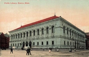 Postcard Public Library Boston Massachusetts DB - Picture 1 of 2