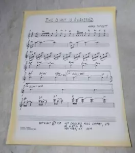 Vintage 1969 Studio Print Horrace Tapscott The Giant Is Awakened Sheet Music - Picture 1 of 3