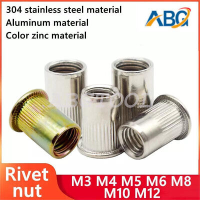 M3 4 5 6 8 10 12 Rivet Nuts Blind Nut Nutserts Rivnut Stainless Steel Aluminium • 240$