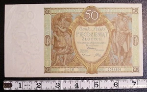 Billete de 50 zlotych Polonia 1929 P-21 circulación ligera #15245 - Imagen 1 de 2