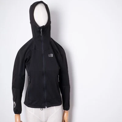 MILLET Women's Soft-shell Windstopper Black Hooded Full-Zip Jacket Size S  Foto 1 de 4