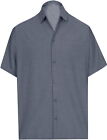 LA LEELA Mens Short Sleeve Button Down Casual Vacation Shirts XL Grey Safari_AA1