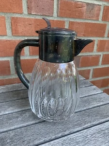 Große Glaskaraffe Bleikristall "Kalte Ente" Montur versilbert ca. 2 Liter WMF - Bild 1 von 7