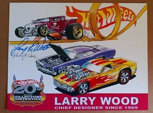 Signed Larry Wood 2006 Hot Wheels 20th Convention "Chief Designer" E Sheet VHTF - Picture 1 of 7