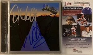 CD punto de entrada autografiado firmado por Judas Priest Rob Halford Ian Hill certificado de autenticidad JSA - Imagen 1 de 5