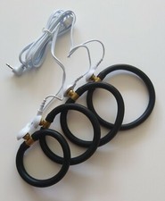 4 x Silikon Ring-Elektroden inkl. Kabel Reizstrom E-STIM ESTIM TENS EMS EROSTEK 