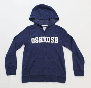 OshKosh B'Gosh Girl's L/S Hooded Logo Zip-Up Jacket SC5 Blue Size 12/12A - Picture 1 of 4