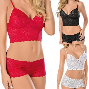 Mode Frauen Sexy Floral Unterwäsche Set Spitze Push-Up Bh Und Slip Set Plus ≌ - Bild 1 von 15