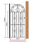 Stira Scroll Tall Bow Garden Gate 762 - 1220mm Gap Wrought Iron Galvanised Metal
