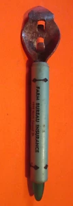 VTG FARM BUREAU INSURANCE METAL PLASTIC BOTTLE CAN SODA OPENER VINCENNES INDIANA - Picture 1 of 2