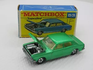 1976 Lesney Matchbox Transition Superfast #53 Ford Zodiac MK IV grün mit OVP - Bild 1 von 12
