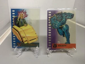 1995 Fleer Ultra Marvel X-Men Suspended Animation Professor X Card & Beast Card - Picture 1 of 2