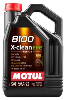 5 Lt Motul 8100 X-Clean EFE 5w30 Olio Motore 100% Sintetico Acea C2/3 Fuel Eco