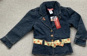 NWT Gymboree WILDFLOWER FIELDS Orange Flower Denim Jean JACKET Girls Sz 6 - Picture 1 of 3