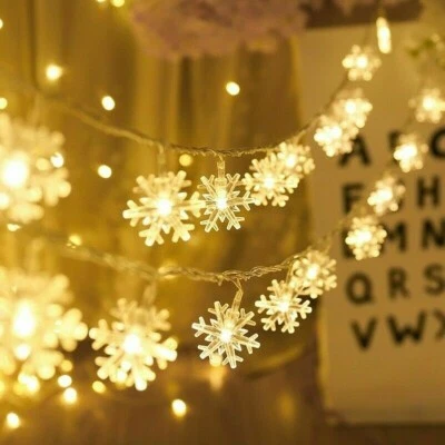 20-LED 118in Snowflake String Lights Fairy Light Christmas Tree Decorations - Image 1 of 4