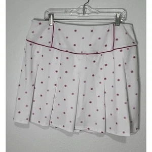 Nanette Lepore Tennis Golf Skirt White Pink Pleated Skort Pickleball Sz XL - Imagen 1 de 8