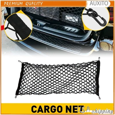 For Car Rear Universal Envelope Style Trunk Cargo Net Storage Organizer Bag Hook - Image 1 of 4