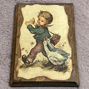 Vintage Hummel Decoupage Plaque - Picture 1 of 4