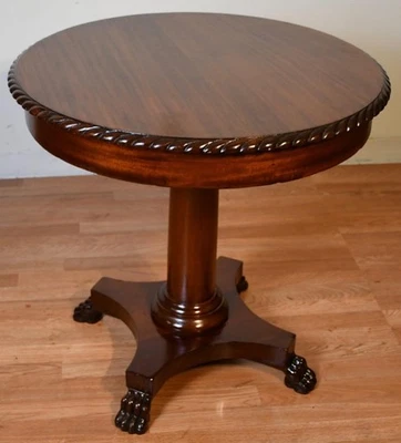 1900-е Антикварная Американская Империя Твердое Красное Дерево Львиные Ноги Центральный стол приставной столик - Изображение 1 из 4