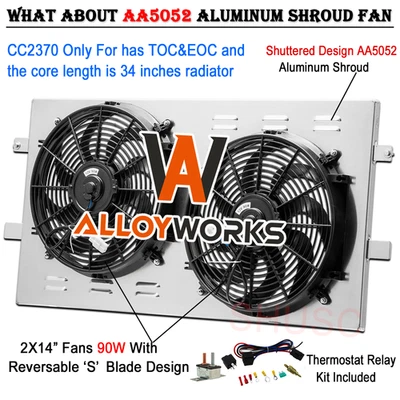 2370 Shroud Electric Fan Relay For 1999-2014 Chevy Silverado 1500 2500 34"W - Изображение 1 из 4