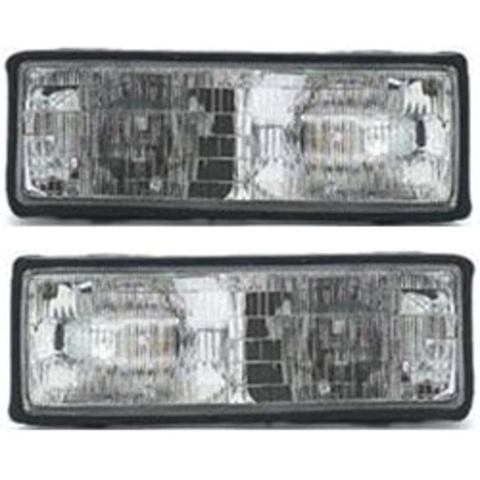 Front Headlights Headlamps Lights Lamps LH & RH Pair Set for 87-90 Chevy Caprice - Image 1 of 4