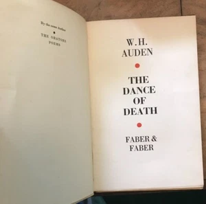 WH Auden Der Tanz des Todes Erstausgabe Zweiter Eindruck Poesie Hardcover - Bild 1 von 1