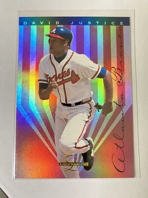 1995 Leaf Limited Prism Foil Atlanta Braves Baseball Card #95 David Dave Justice - Image 1 of 2