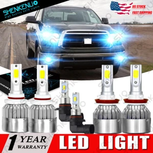 For 2007-2013 Toyota Tundr 8000K 9005 H11 LED Headlight 9145 Fog Lamp Bulbs 6X - Picture 1 of 12