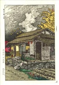 Kasamatsu Shiro Vintage Woodblock Print House at Okutama - Picture 1 of 10