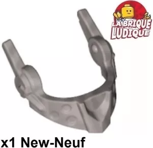 Lego 1x Minifig Visera de arnés Visera Visera Protector de casco Mandíbula Plata 22393 - Imagen 1 de 1