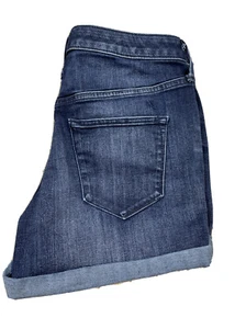 Mossimo Women Denim Stretch Cuffed Shorts sz 8 Mid-Rise (Waist 30") - Picture 1 of 9
