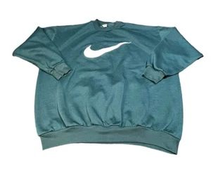 Vintage Nike weiß groß kariert Swoosh grün Herren XL Rundhalsausschnitt Pullover Made in USA - Bild 1 von 4