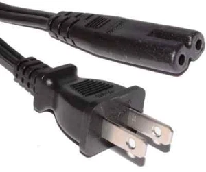 Travel Size US USA AC Mains Power fit Cable Plug to Figure 8 (2 Pin) Lead - Picture 1 of 24