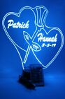 Lampe Double Heart Light DEL Personnalisée Couple Cœur et Rose Avec Télécommande 