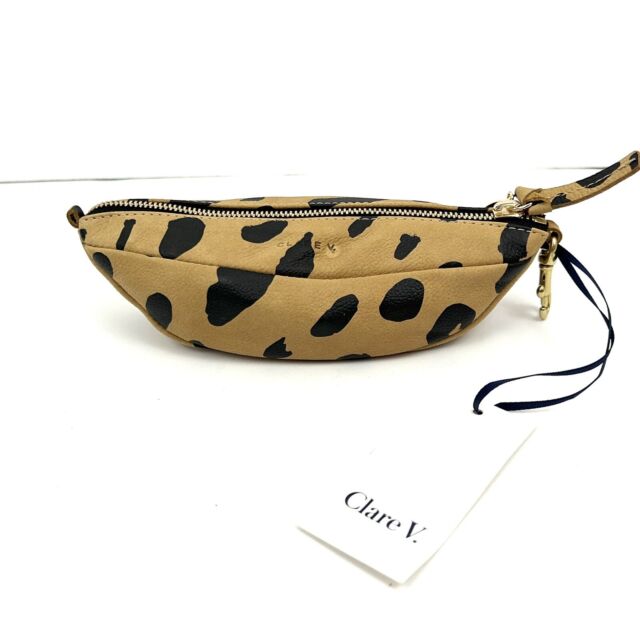 clare v leopard clutch — bows & sequins