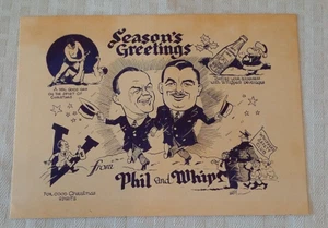 Vintage 1940er 1950er Wrestling Weihnachtskarte NWA Territory Whippers Soda Watson - Bild 1 von 2