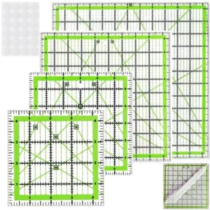 Quilting Rulers,4 Square Ruler Templates(4.5"X4.5", Green - Picture 1 of 3