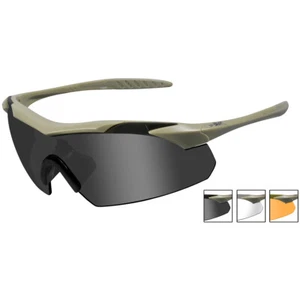 Wiley X Vapor WX Gafas 3 Lentes Intercambiables Caza Tiro Uv Mate Tan Marco - Imagen 1 de 1