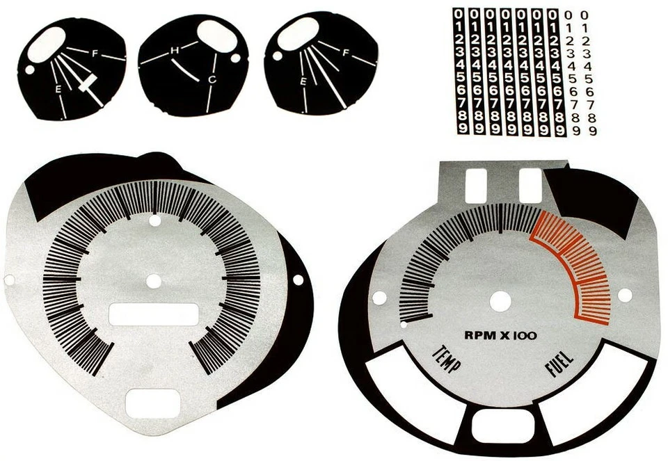 Premium Dash Decal 69 AMC Javelin AMX FULL KIT 140MPH with TACH SILVER/BLACK - Image 1 of 1